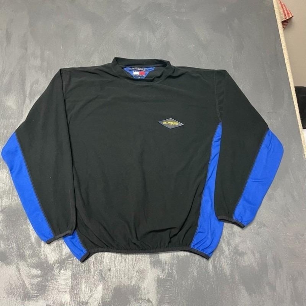 Vintage Athletic Sport Sweatshirt Mens Medium Black 1990s Tommy Hilfiger